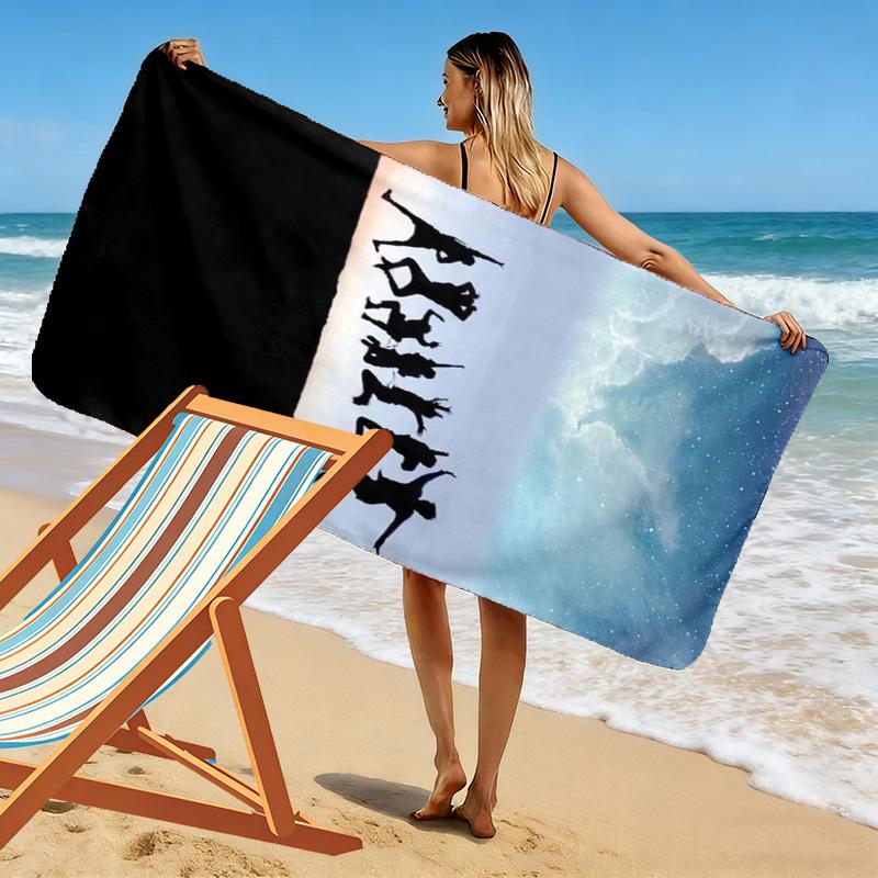 Leap Joy: Silhouettes Harmony beach towel Outdoor camping soft swim Absorbent bath towel Outdoor pool towel printing Comfort Fashion beach towel