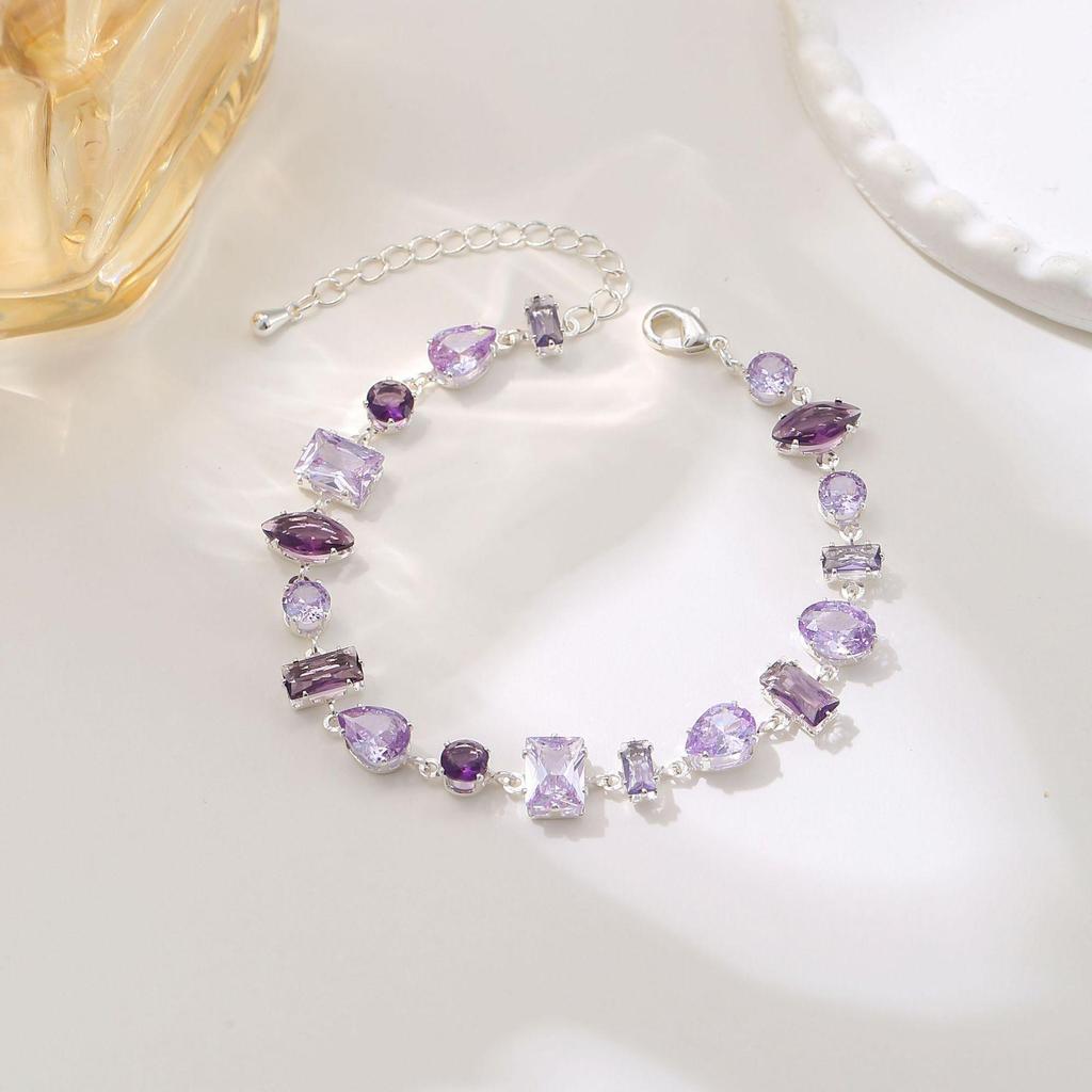 Bracciale da Donna Colore Dopamina con Pietre Preziose - Zircone Arcobaleno di Lusso, Design di Nicchia Versatile.