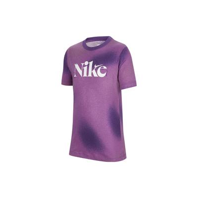 Letter Print Round Neck Pullover Short Sleeve T-Shirt Kids Tops Purple FD3932-599