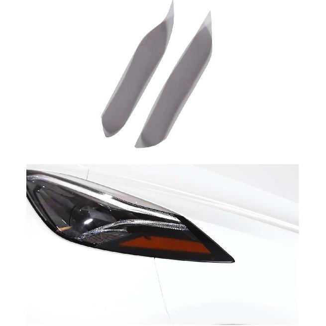 Car Tail Light Vinyl Overlay Tinted Cover Trim Compatible with C8 Corvette Stingray Z51 Z06 2020-2025 Taillights Dark Smoke Wrap Cover Vinyl Decals Front Side Film