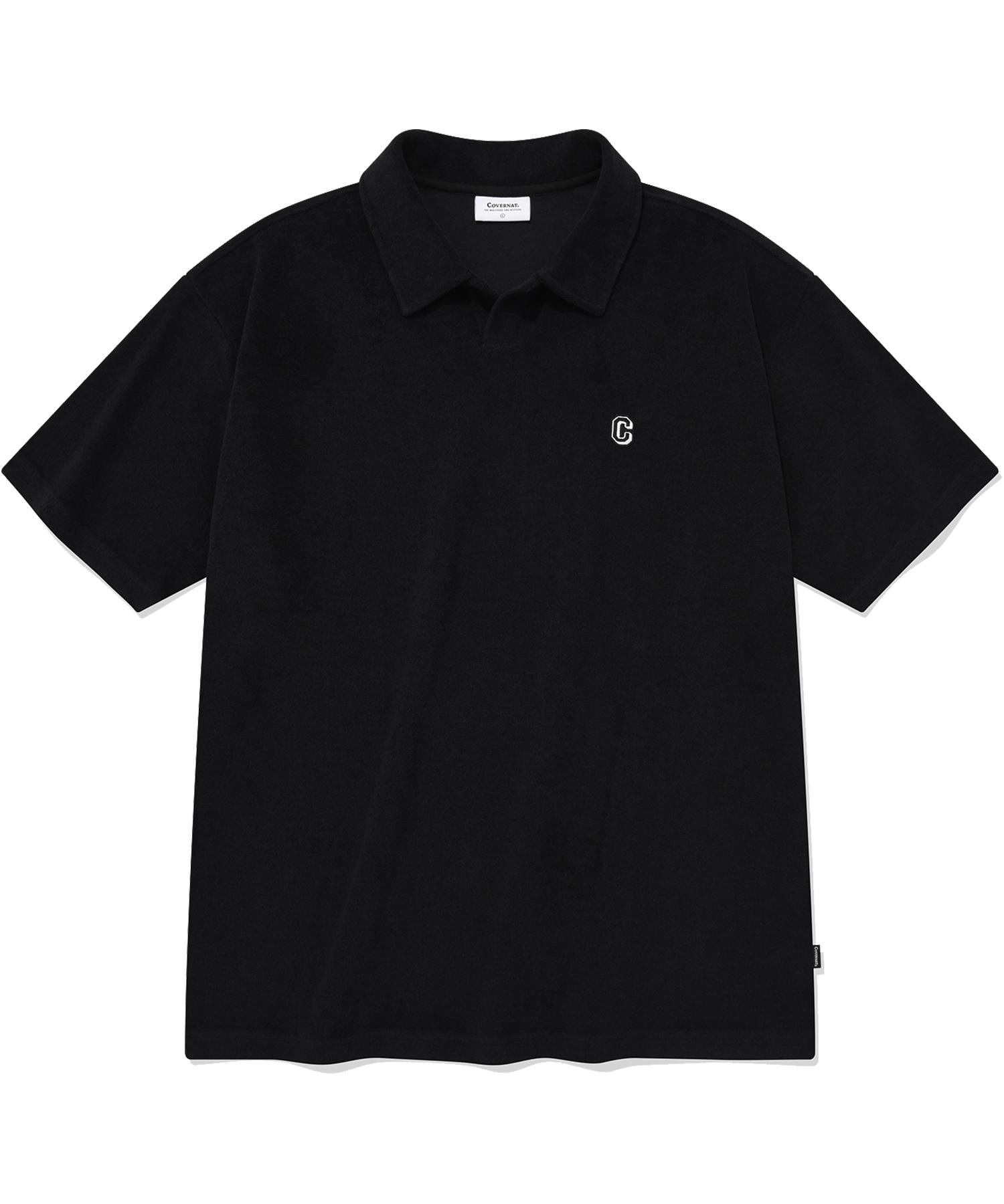 Black Terry Collar T-Shirt Black/M