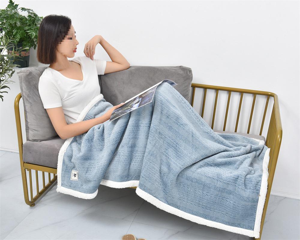 G5Z Lammwolle Warme Schal-Decke für Wohnheim, Büro oder Nickerchen - Verdickt für Herbst/Winter