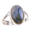 Natural Labradorite Gemstone 925 Solid Sterling Silver Jewelry Ring Size 6 z9S81