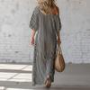Ladies' Striped Elegant Casual Fashionable Off Shoulder Dress