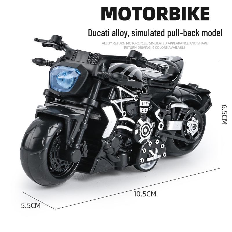 Children's TikTok Influencer Pull-Back Toy: Boys' Motorcycle & Car Alloy Model