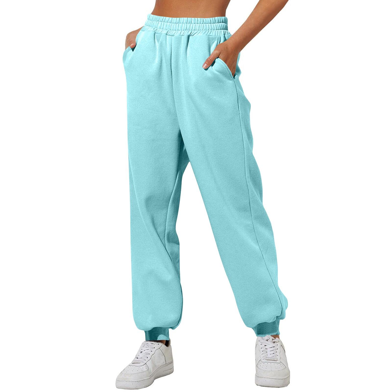 Женские осенне-зимние свободные спортивные брюки с высокой талией — фото 7