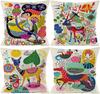 Set Of 4 Pcs Peacock Print Cushion Cover Sturdy Linen Throw Pillows For Couch Set Of 4 Peacock Covers Decorative Pillowcase