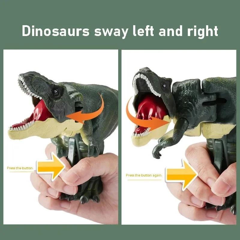 Funny Sound Dinosaur Children Decompression Toy Hand-operated Telescopic Swing Dinosaur Fidget Toy for Kids Xmas Gift