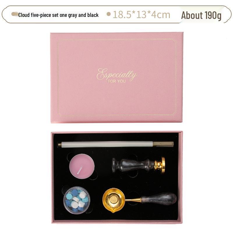 Creative Retro Wax Sealing Stamp Set - Includes Stamp, Wax Granules, and Fire Paint for Envelopes & Gifts.