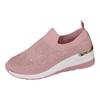 Women'S Fashionable Vulcanized Shoes Breathable Slip On Casual Solid Color Flat Shoes Spring Summer Rhinestone Slip On Loafers