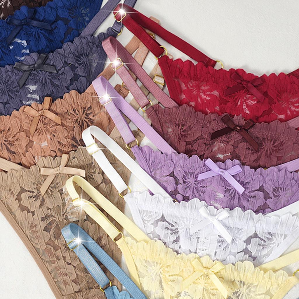 12pcs/Set Low Rise Sexy Women's G-string Breathable Comfortable Female Lingerie Elegant Lady Thongs Underwear Panties