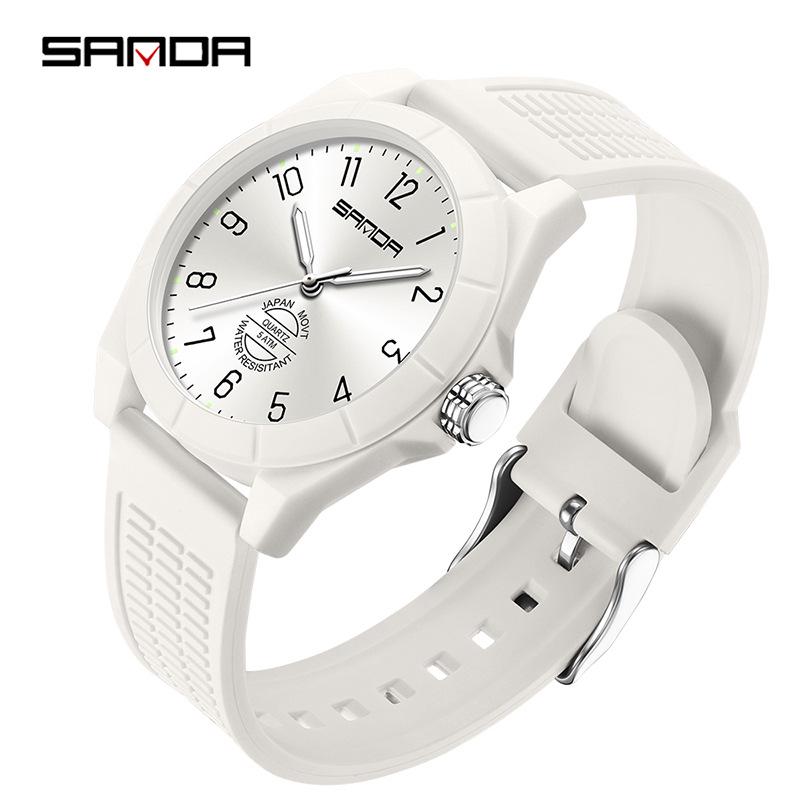 Sanda Quartz Exam Watch: Silent, Luminous, Versatile, Waterproof Student Watch