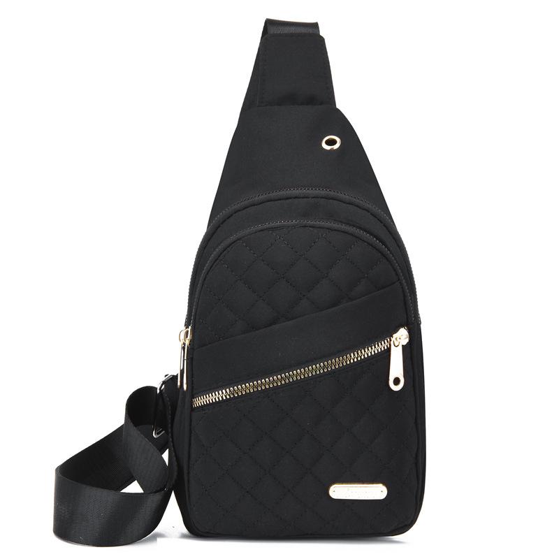 Chic Quilted Shoulder Crossbody Bags For Women Casual Nylon Chest Pack With Multi Layer Storage For Travel Commuting Cycling