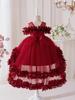 2026 Girls' Layered Flower Cake Dress: Birthday Mesh Princess Skirt, Fairy Lace Gown, Cotton