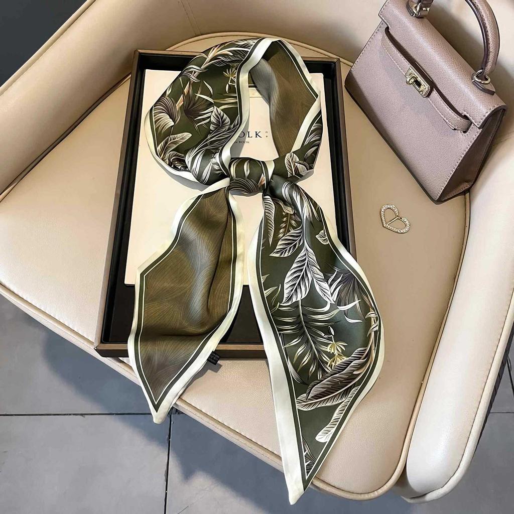 Classic retro spring and autumn imitation silk long silk scarf women's scarf neck protection scarf thin decorative scarf new versatile