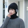 Unisex Warm Fleece Lined Knitted Hat Set for Men Winter Cycling Windproof Cold Proof Large Brim Woolen Overhead Accessory