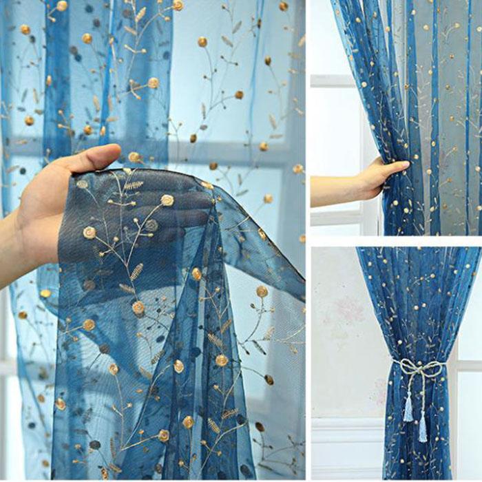 Paravan de fereastră de balcon Perdeau de fereastră Perdeau de fereastră brodat Tijă de perdea de dormitor