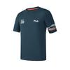 Fila Cycling Comfortable Sports Versatile Breathable Knitted Short Sleeve T-Shirt Men Tops Dark-Reef-Blue A11M518102F-DB