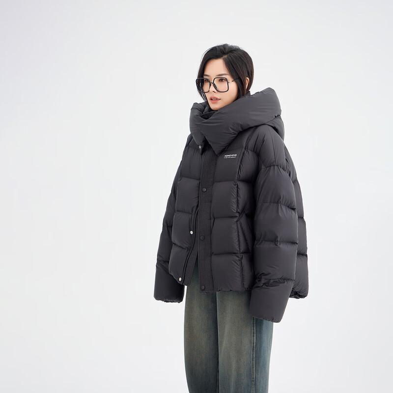 Unisex 90% White Duck Down Short Hooded Jacket