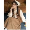 Spring literary horn buckle vest female small retro style stacked wearing vest cardigan