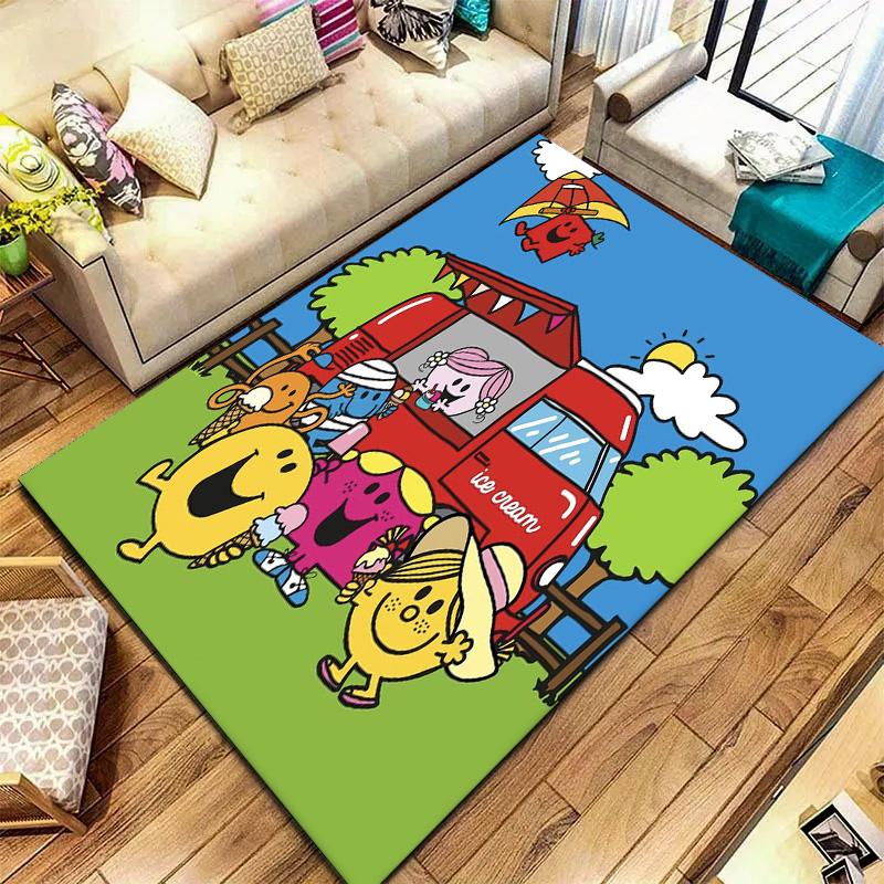 Sig. Tappeto Little Miss da Uomo per Soggiorno Camera da Letto Casa Decorazione Divano, Tappetino Antiscivolo per Giochi Bambini