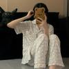 Pajamas Women's Summer Short-sleeved Gentle Wind Simple High-value Casual Women's Short-sleeved Loungewear Set