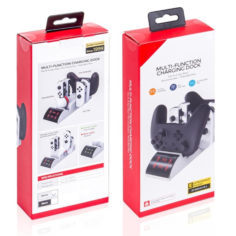 Multifunction Charging Station Dock Base for Controllers with LED Indication Light Space Saving Designing