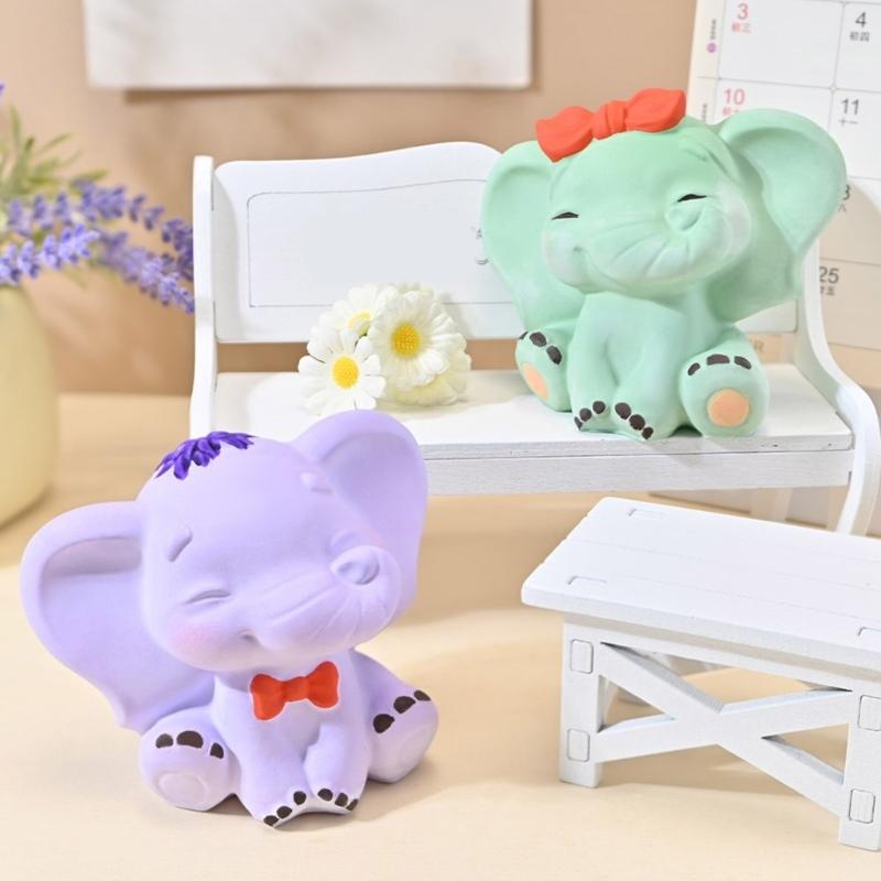 Lovely 3D Elephant Sturdy Silicone Mould Home Accessory for Creating Gypsum Resin Figurine Decorations Daily Casual Use
