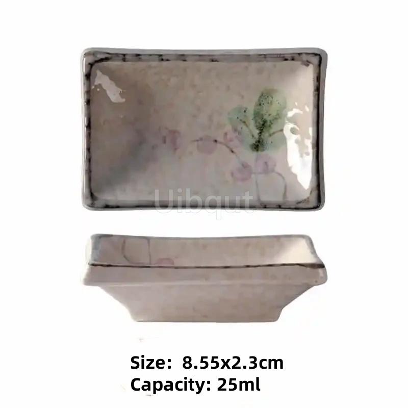 ceramic small square sauce dish Japanese style sushi dish flavoring sushi mustard plate soy sauce cherry blossom Pepper tray