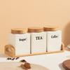 3PCS Ceramic Storage Jars Set with Bamboo Lid for Coffee Sugar Tea - Kitchen Airtight Canisters & Organizers - Home Baking Suppl