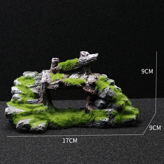 Resin Simulation Moss Rockery Fish Tank Aquarium Decor Landscape Ornament Craft