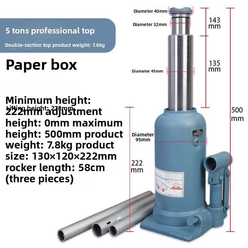NEW 4/5/10T Low Double-section Vertical Hydraulic Jack Truck Thousand Gold Top Low Type