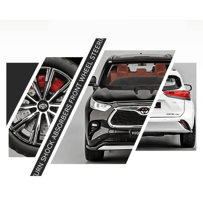 1/24 Toyota Highlander SUV Legierung Automodell Druckguss & Spielzeug Metall Geländewagen Automodell Simulation Sound und Licht Kinder Geschenk