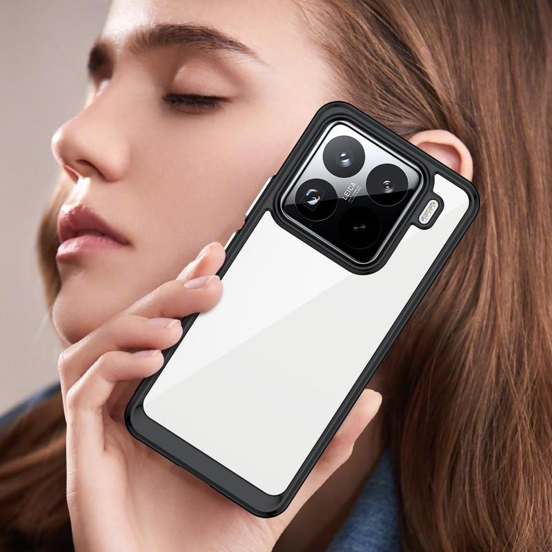 For Xiaomi 15 Pro Phone Case WANLONFENG XC Series TPU Acrylic Cover with Tempered Glass (Big Lens Hole)