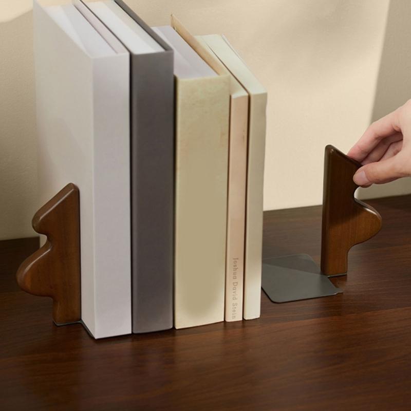 Adjustable Wooden Bookends Christmas Tree Designs Movable Desktop Organizers For Home Office