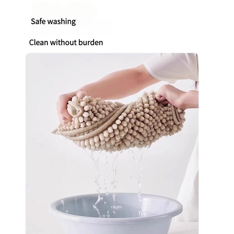Chenille Bath Mat Non-Slip Backing Plush Soft Absorbent Rug for Bedroom Bathroom Entryway Machine Washable Home Decor