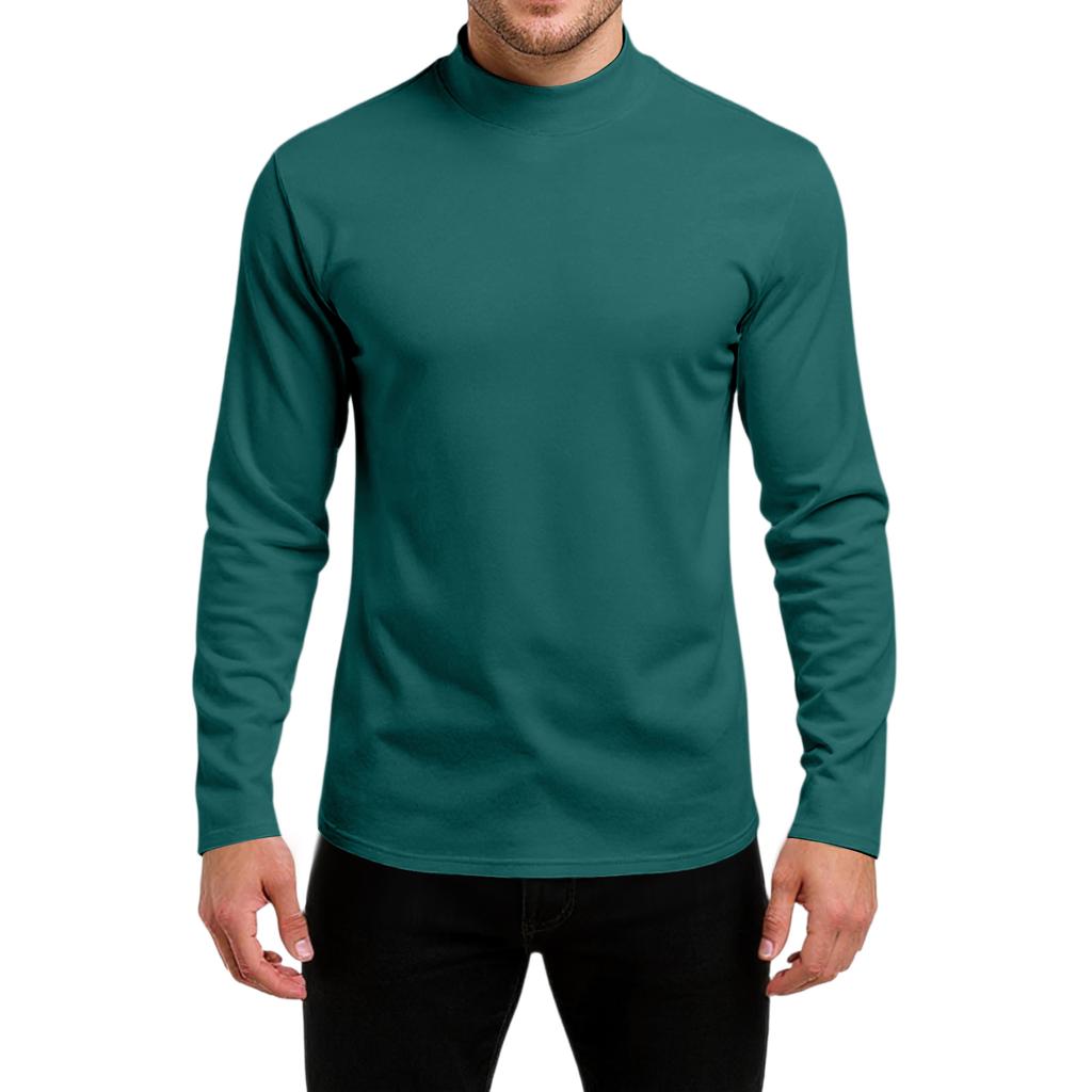 Men's Slim-Fit Casual  Neck Knit Long Sleeve Base Layer Top