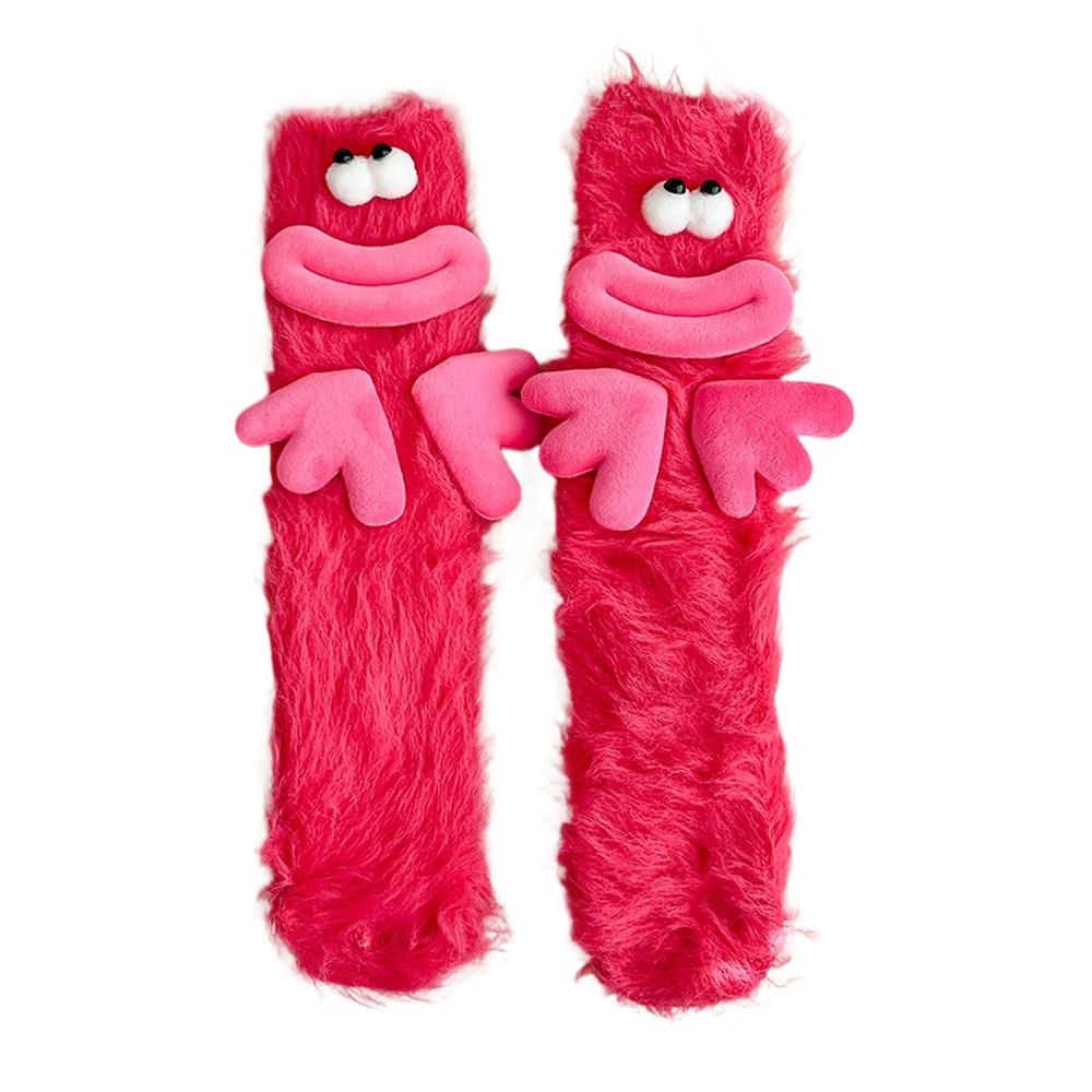 Chaussettes Peluche 3D Dessin Animé Mignonnes Chaudes Hiver Expression Drôle Chaussettes Thermiques Douces Confortables Design Décontracté Drôle pour Femmes & Hommes