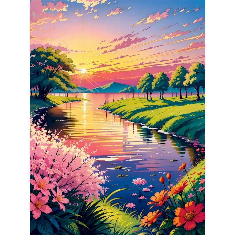 CHENISTORY DIY Frame Paint By Number For Adults Landsape Drawing By Numbers Unique Gift Acrylic Paint On Canvas Home Decor