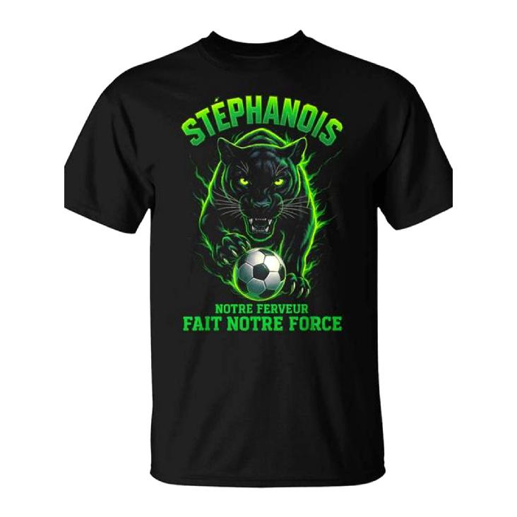 Men s Supporteraint Proud to be a Tephanois Fan T-Shirt - 100% Cotton Casual Crew Neck Tee with Panther & Soccer Ball Design, Short Sleeve for Daily S чёрный