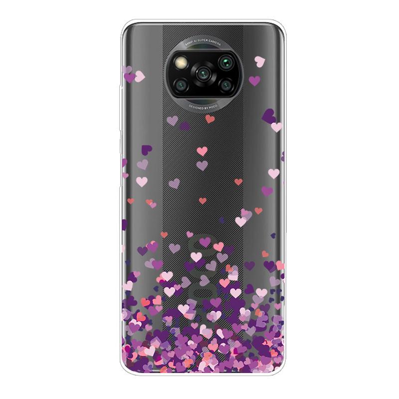 For Xiaomi Poco X3 NFC Case TPU Silicone Soft Cartoon Clear Case for Poco X3 Pro Phone Cover PocoX3 Pro Global Transparent Coque
