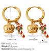 Christmas Wind DIY Pendant Earrings Stainless Steel Gold-plated Fun Pendant Combination Earrings Jewelry Women
