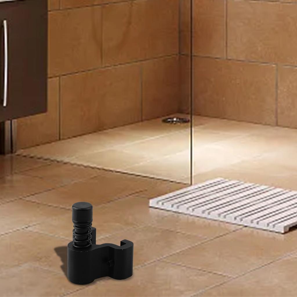 High Quality Barn Door Stopper Household Hardware Aluminum Black Double Pulley For Folding Door Limit Positioner