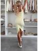 Summer Solid Color Two-Piece Set: Spaghetti Strap Dress with Cardigan