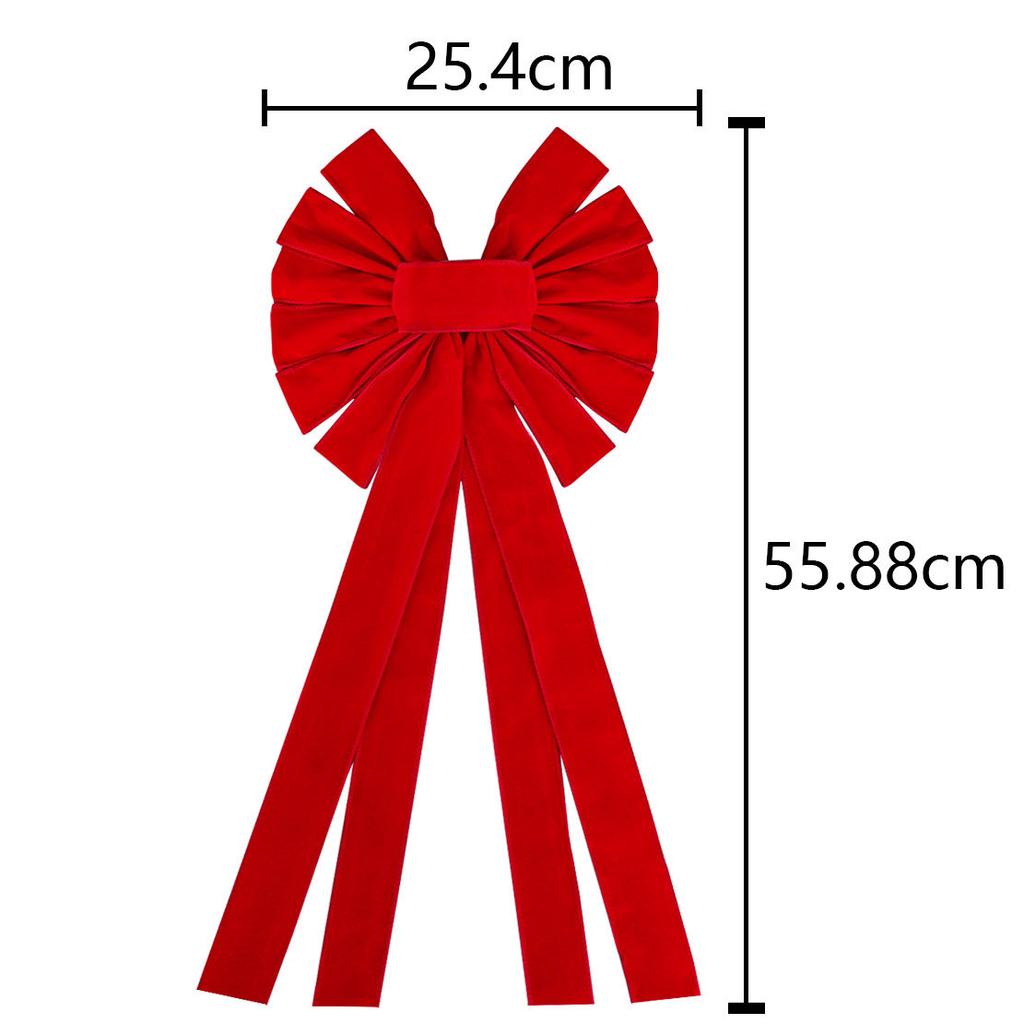 Red Christmas Bows Outdoor Decorations Large Christmas Tree Top Bow Velvet Wreath with Glitter Gold Edge Front Door Decoration