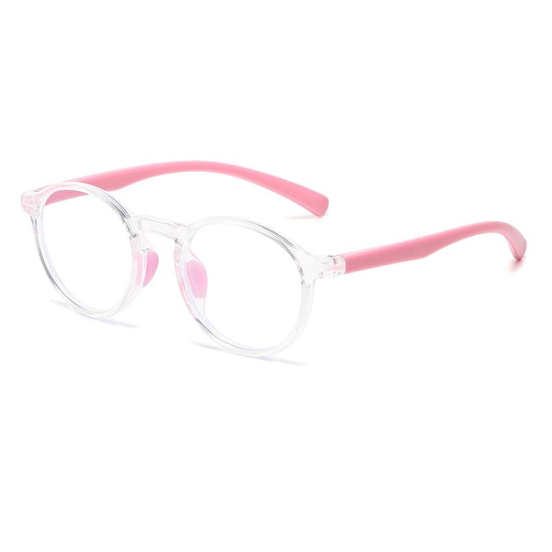 7338 New Anti-Blue Light Children'S Fashion Frame Flat Glasses 2025 Silicone Nose Pad Pc Frame Boys And Girls Glasses