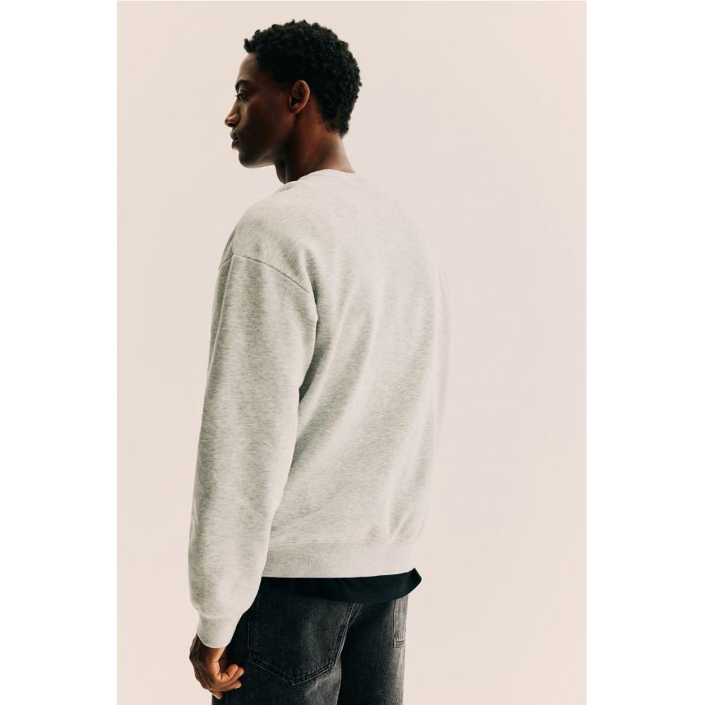 H M Loose Fit sweatsHirt ligHt Grey Melange
