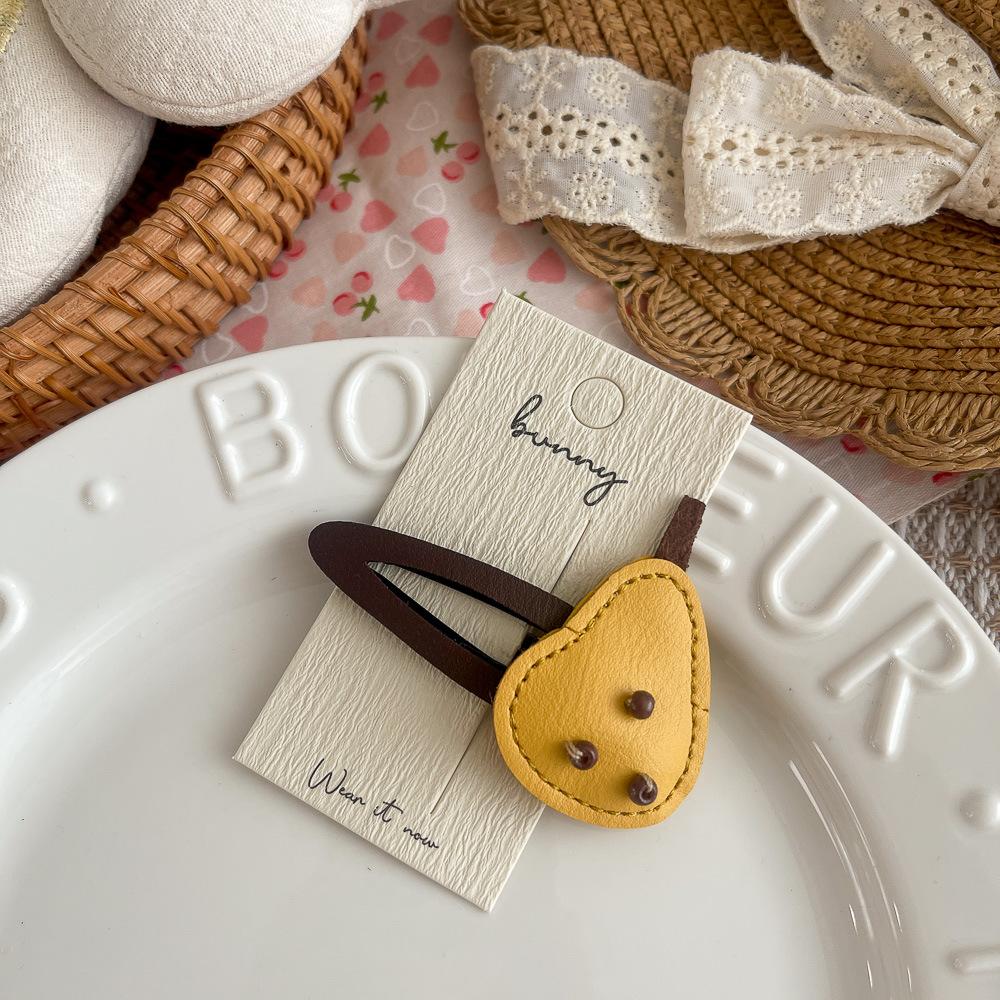 Cartoon Leather Rabbit Panda BB Clip Baby Girl Hairpin Cute Bangs Side Clip Hair Clip Kids Headwear Children's Hair Accessories