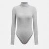 Bodysuit Long Sleeve High Neck Stretch Fabric For Elegant Womens Fashion