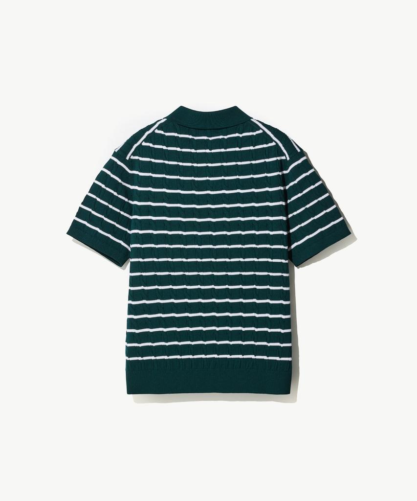 STCO Diems Ice Touch Cable Short Sleeve Knit_Green (Classic Fit)_Dktxb65Cte